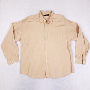 Structure Le Collezioni Shirt XL Long Sleeve Linen Blend‎ Tan Coastal Minimalist